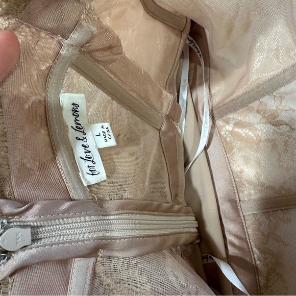 For Love and Lemons Elegant Warm Taupe Tulle Strapless Bustier Dress Gown - Picture 10 of 12